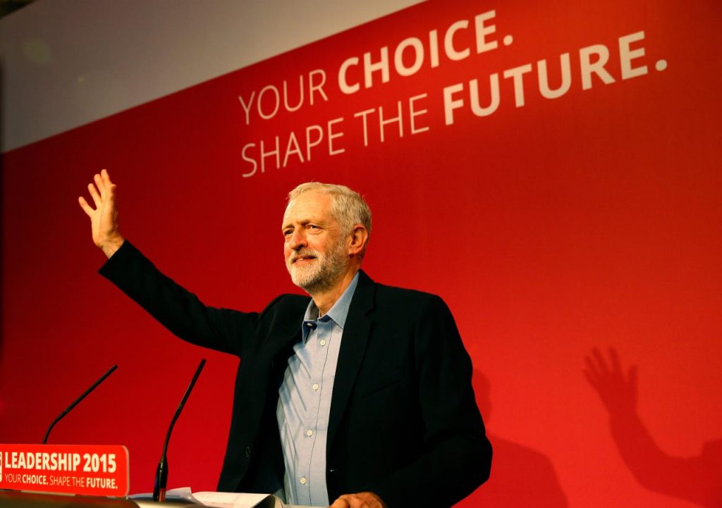 Jeremy Corbyn em seu primeiro discurso como líder do Partido Trabalhista